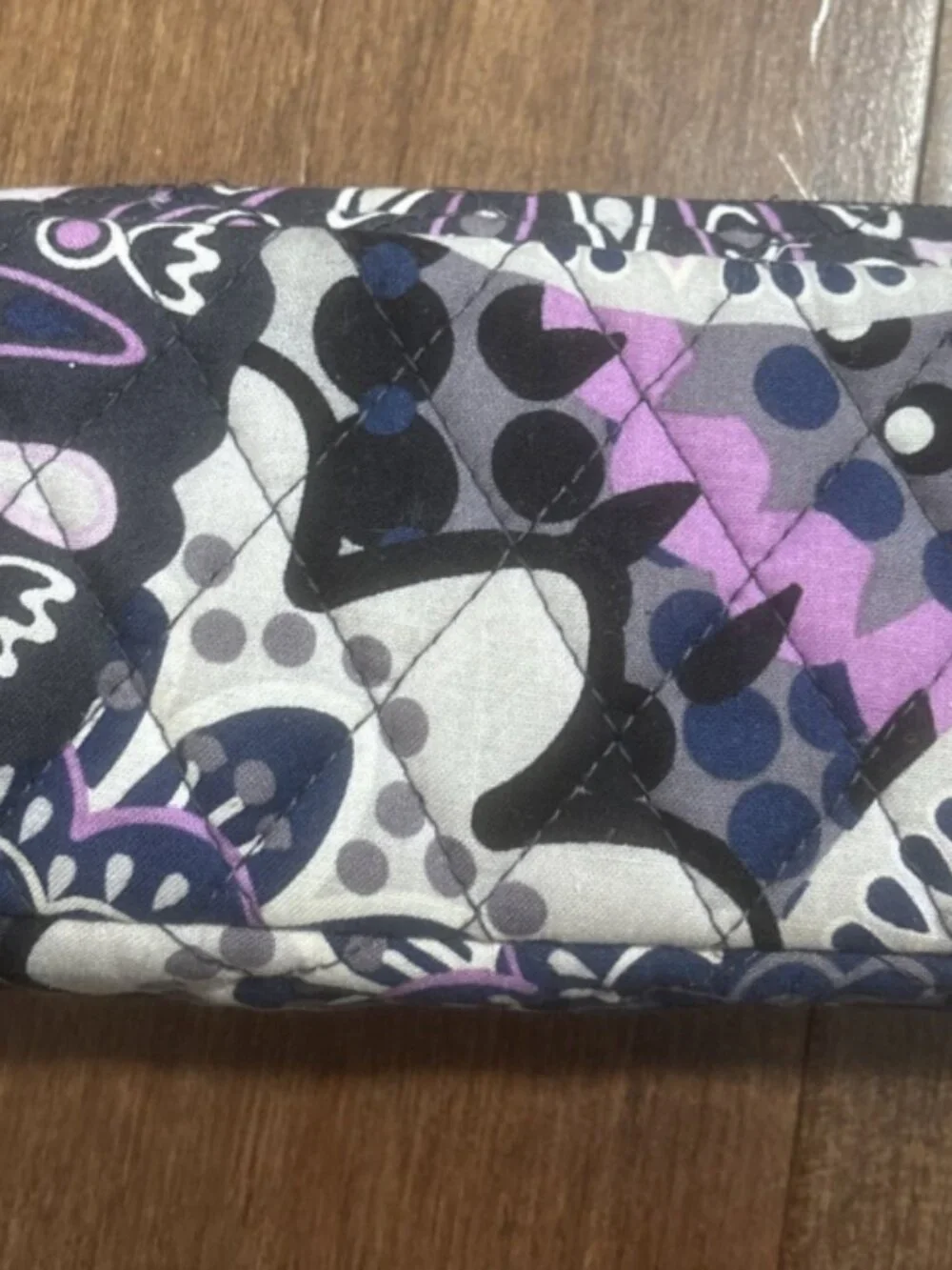 Vera Bradley Cosmetic Case Mimosa Medallion Zip Quilted Travel Bag 8”x3”x1.5”